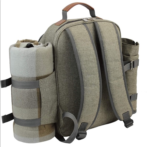 Picnic Backpack for 4 |Picnic Basket |Stylish All-in-One Picnic Bag - Picture 8 of 8